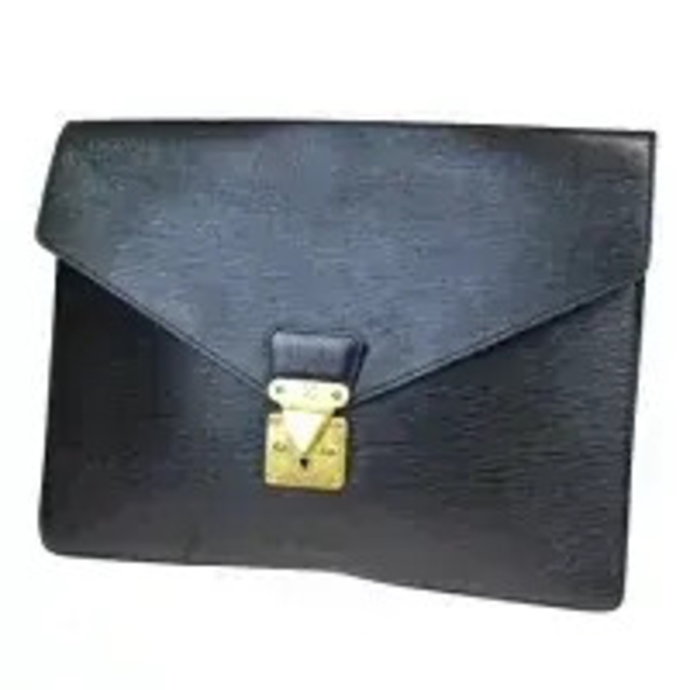 Louis Vuitton Porte Document Senateur Briefcase Bag Epi Leather Noir Black